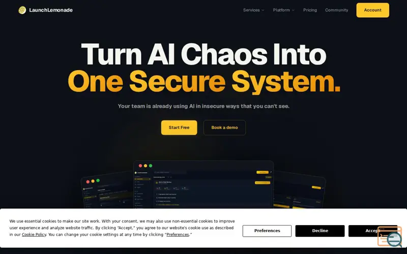 Screenshot of LaunchLemonade