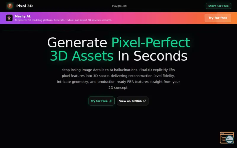 Screenshot of Pixal3D