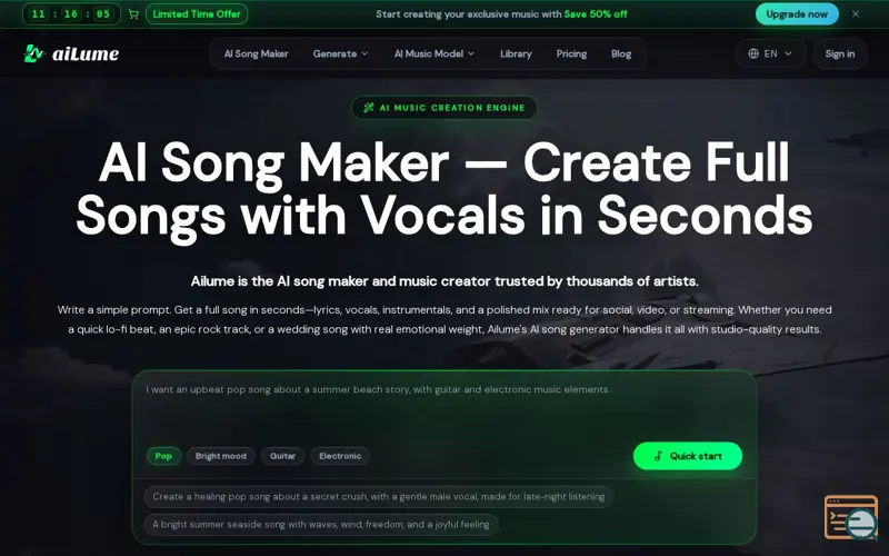 Screenshot of Ailume Music
