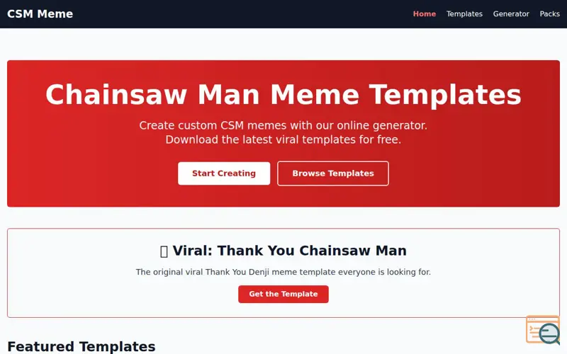 Screenshot of Chainsaw Man Meme Generator