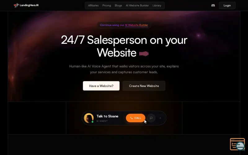 Screenshot of LandingHero AI, a launch using Stytch