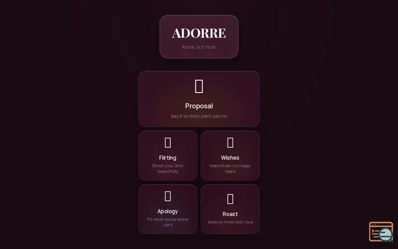 Screenshot of ADORRE