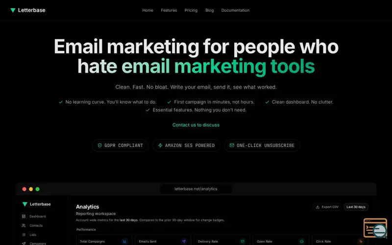 Screenshot of Letterbase