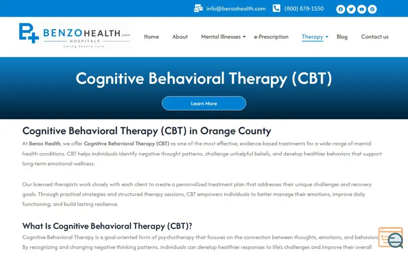 Screenshot of Benzo Health