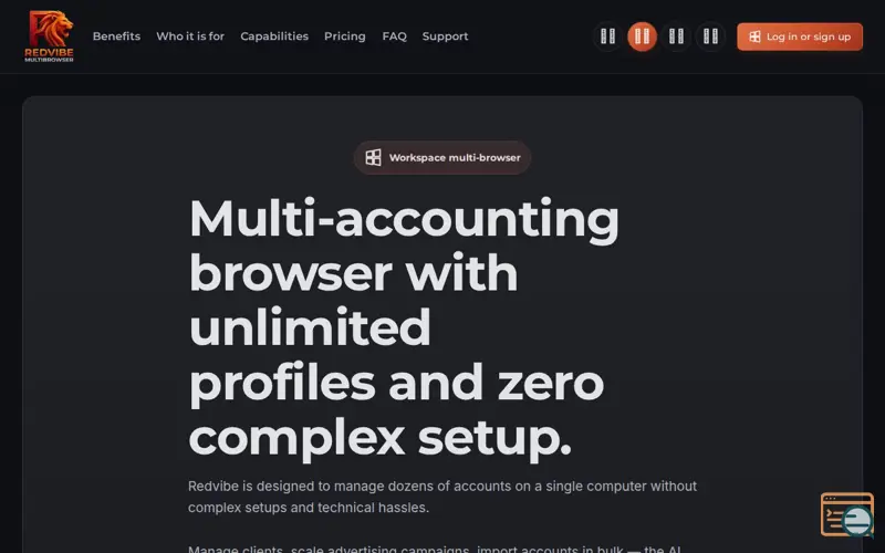 Screenshot of Redvibe Multibrowser