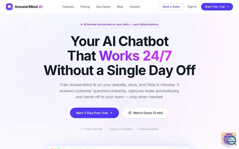 Screenshot of AnswerMind AI