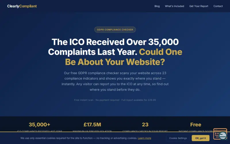 Screenshot of ClearlyCompliant