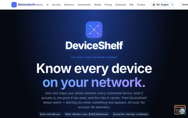 Screenshot of DeviceShelf