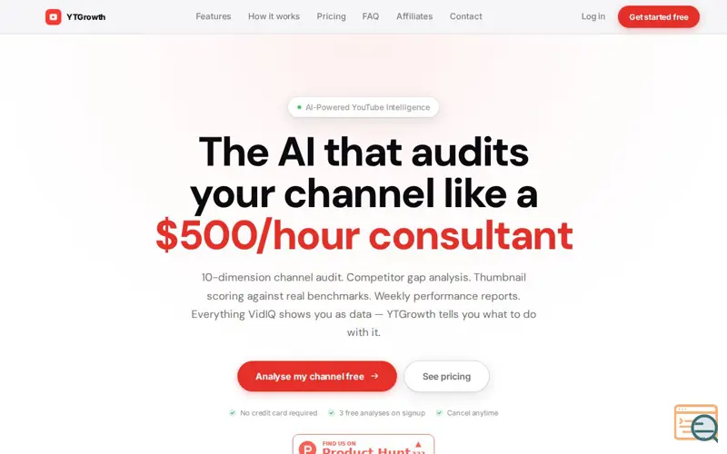 Screenshot of YTGrowth