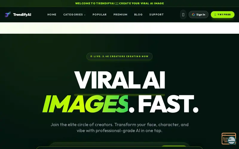 Screenshot of Trendifyai