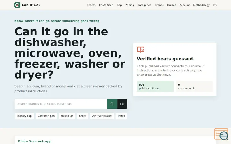 Screenshot of Can It Go? - Know where it can go
