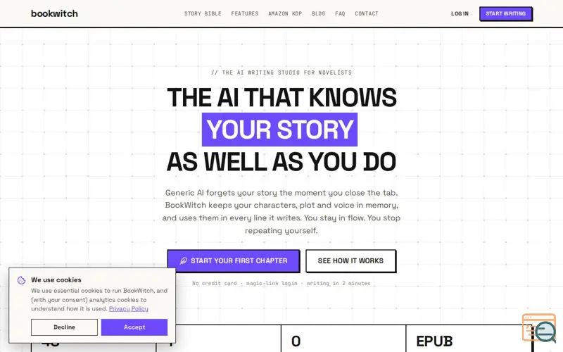 Screenshot of BookWitch