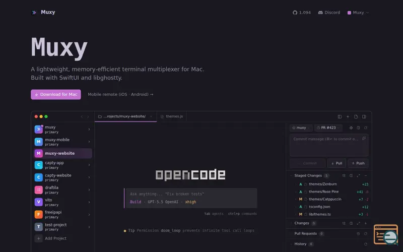 Screenshot of Muxy
