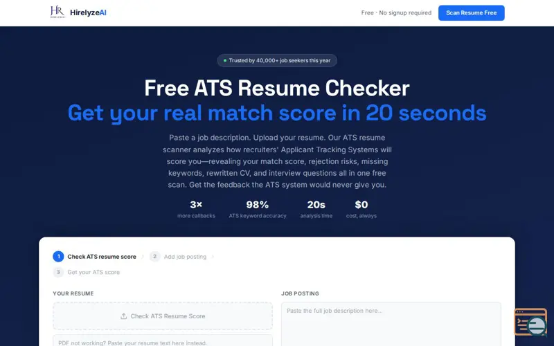 Screenshot of Hirelyze AI
