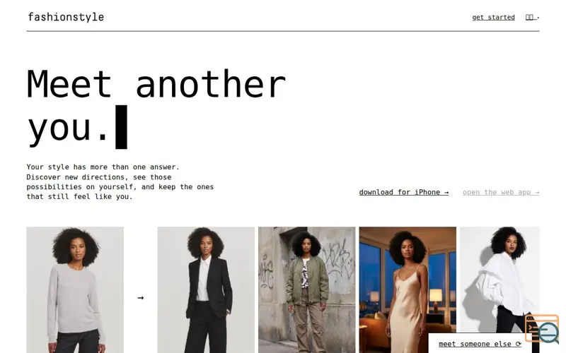 Screenshot of fashionstyle.ai, a launch using LaunchStag