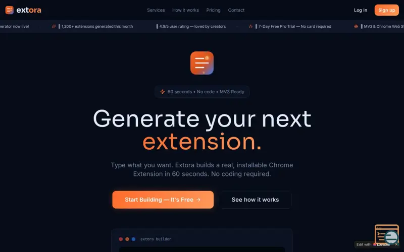 Screenshot of Extora 