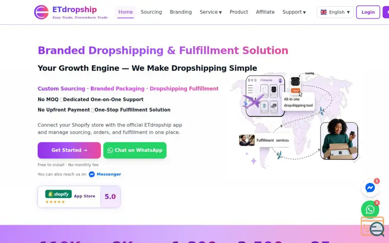 Screenshot of ETdropship