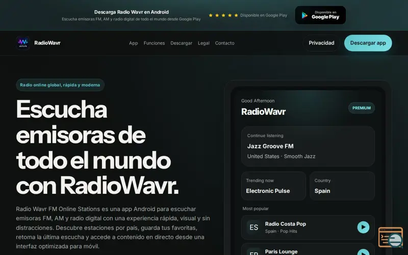 Screenshot of Radio Wavr FM Global