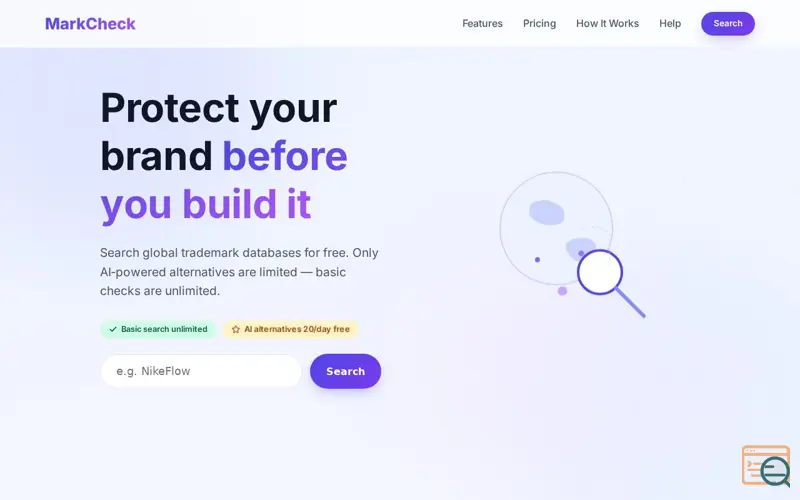 Screenshot of MarkCheck