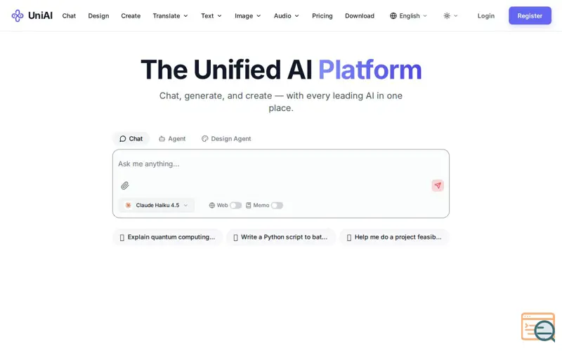 Screenshot of UniAI