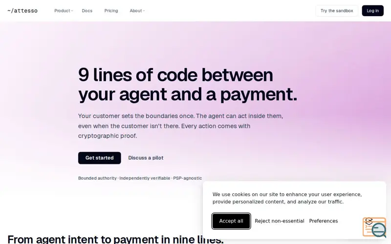 Screenshot of Attesso