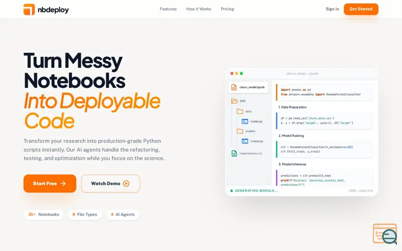 Screenshot of nbdeploy