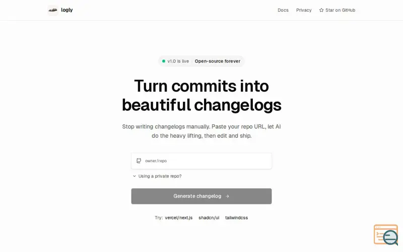 Screenshot of logly