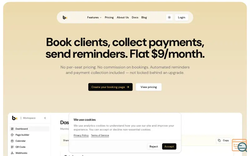 Screenshot of Onbookr, a launch using tweakcn