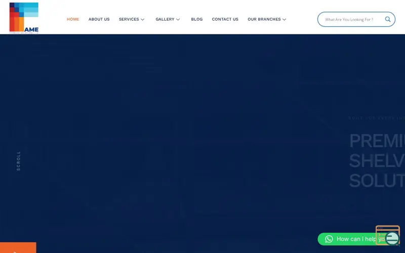 Screenshot of AME STORAGE SOLUTIONS , a launch using ElementsKit