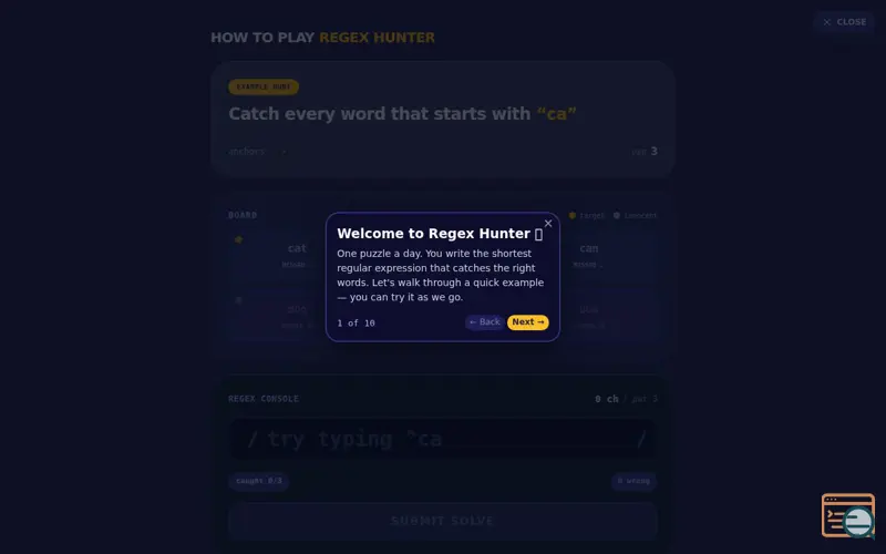 Screenshot of Regex Hunter