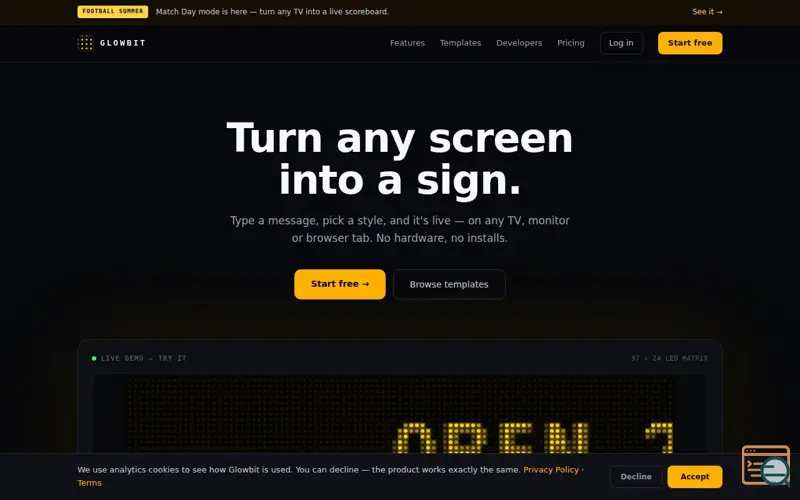 Screenshot of Glowbit