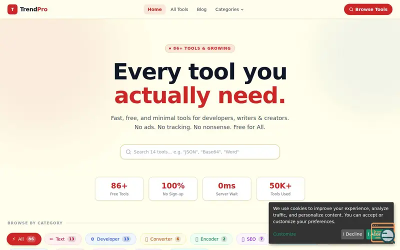 Screenshot of TrendPro