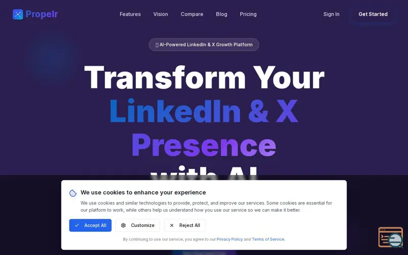Screenshot of Propelr