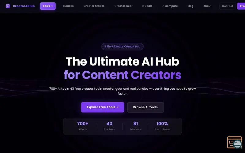Screenshot of CreatorAiHub