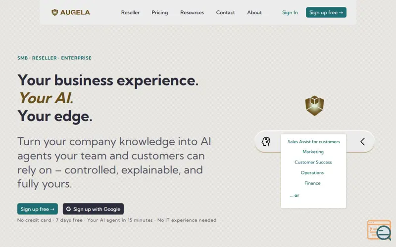Screenshot of Augela, a launch using WEDOS DNS