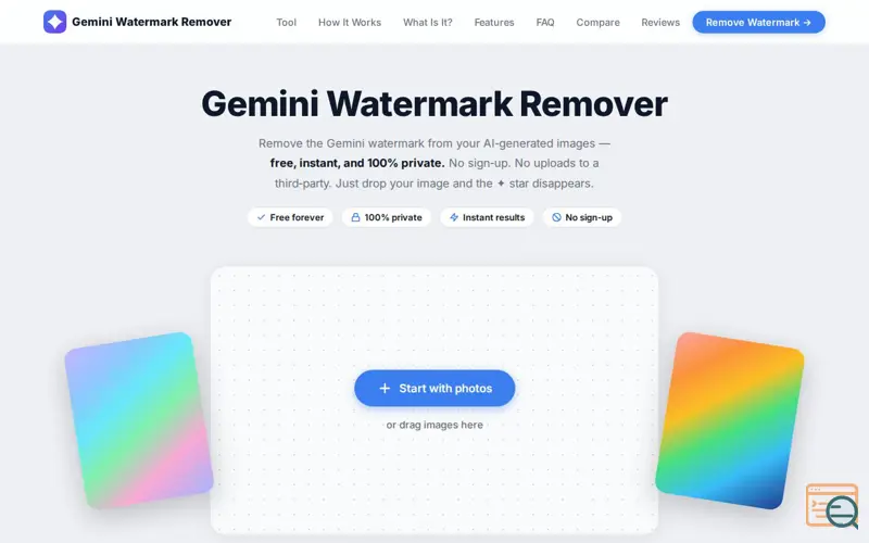 Screenshot of Gemini Watermark Remover