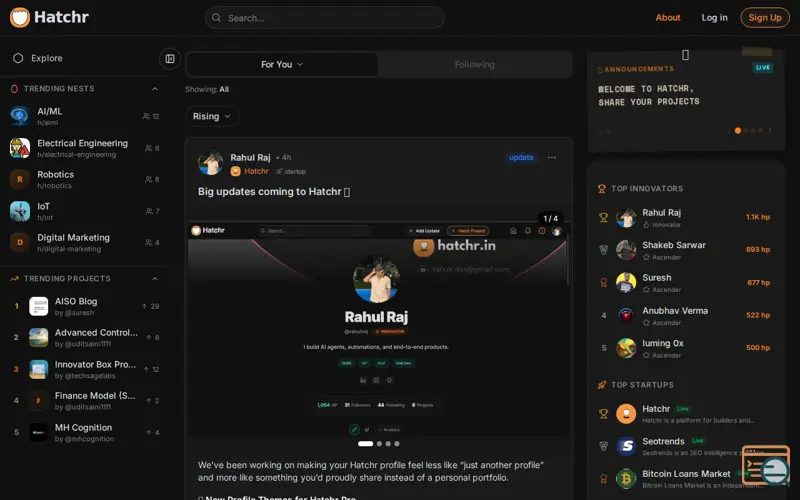 Screenshot of Hatchr