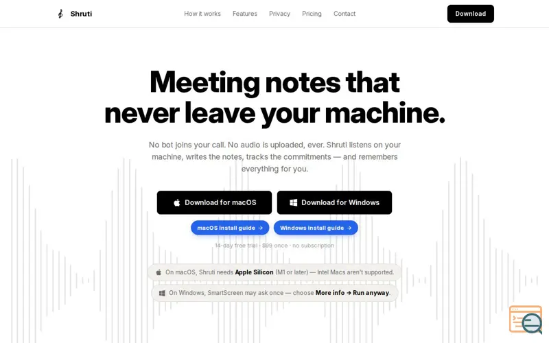 Screenshot of Shruti — Notes that never leave your PC