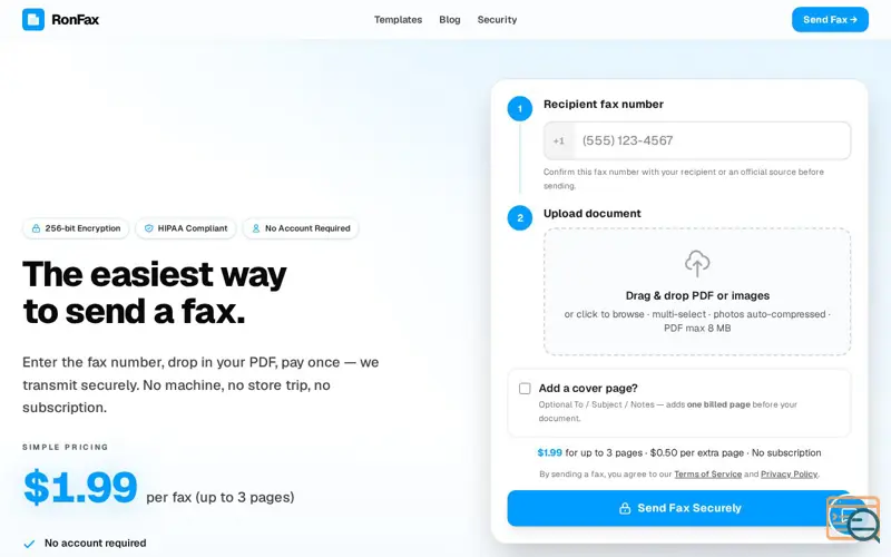 Screenshot of RonFax