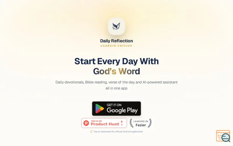 Screenshot of Daily Reflection