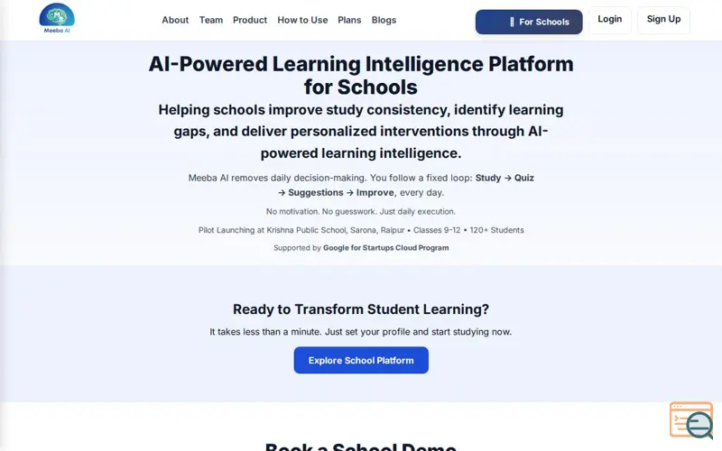 Screenshot of Meeba AI