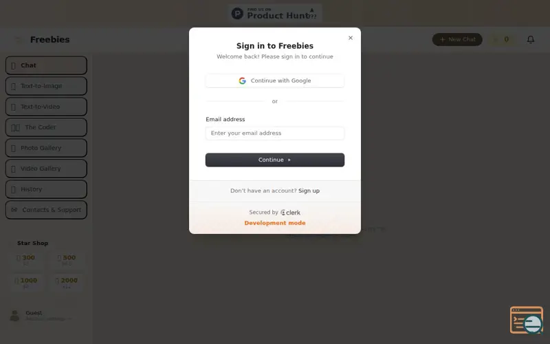 Screenshot of Freebies AI