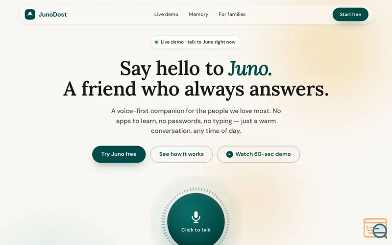 Screenshot of JunoDost