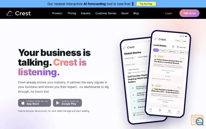 Screenshot of Crest AI - mobile