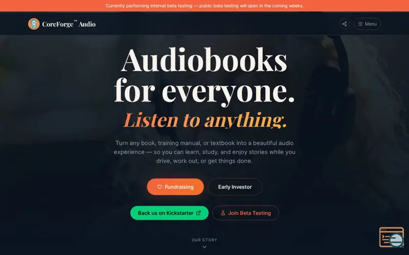 Screenshot of CoreForge Audio — New Audiobook App