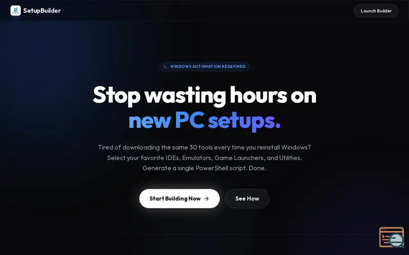 Screenshot of SetupBuilder
