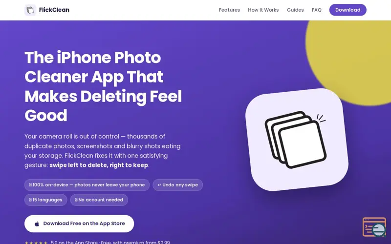 Screenshot of FlickClean: Photo Cleaner App for iPhone — Swipe to Delete Duplicates & Free Up Storage