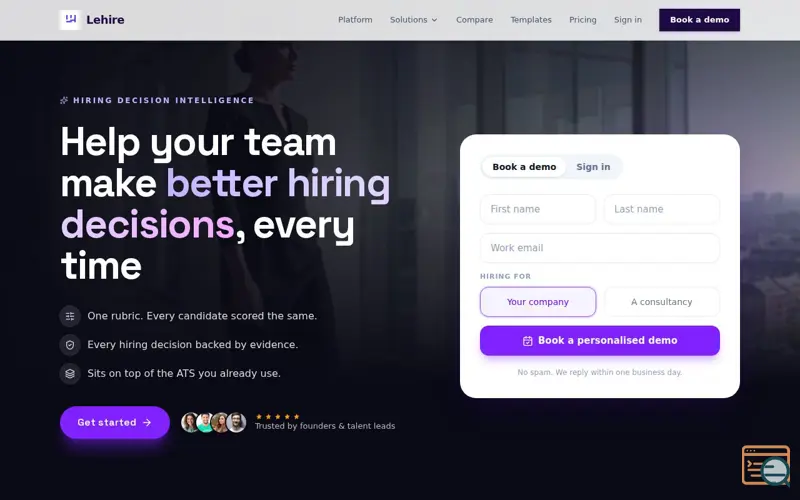 Screenshot of Lehire