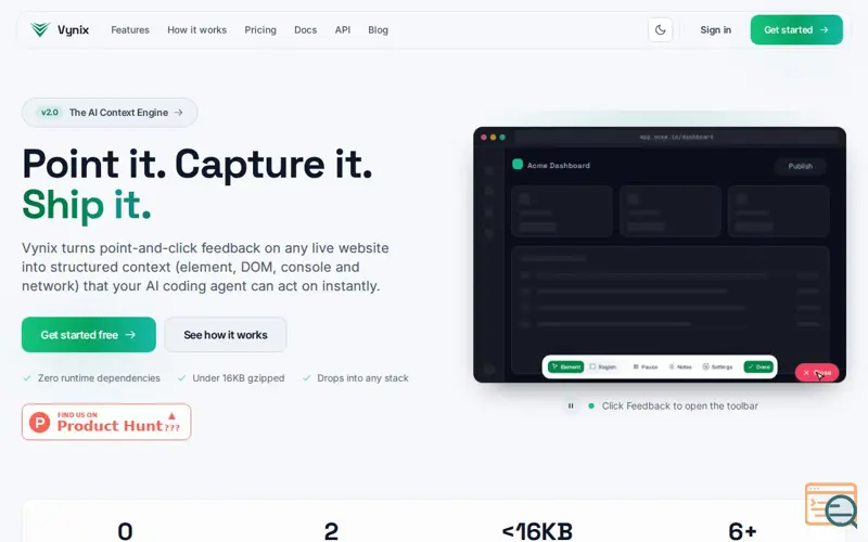 Screenshot of Vynix