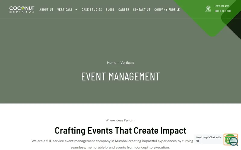 Screenshot of Event Management in Mumbai